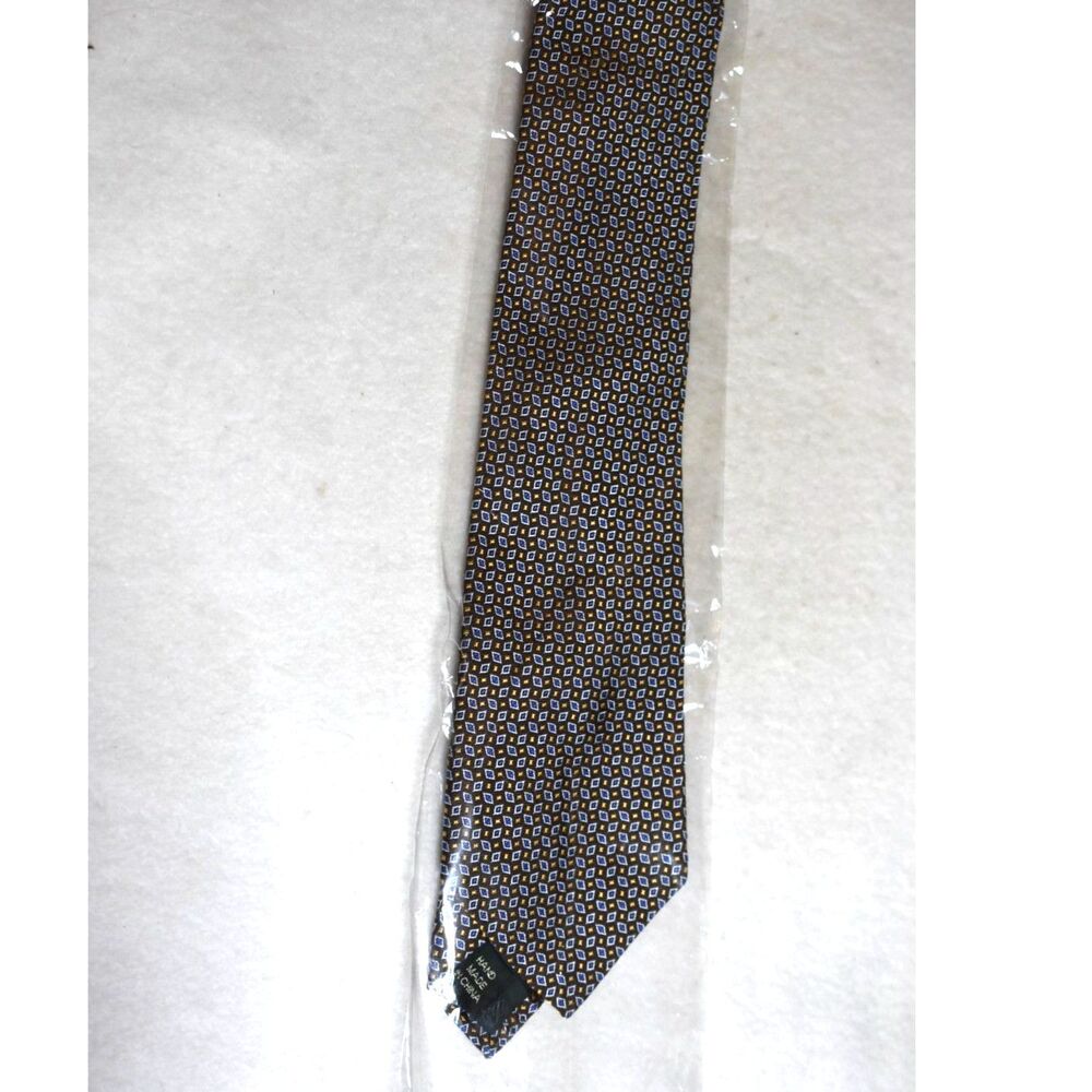 NIP Ralph Lauren 100% Silk Dashing Prestigious Green Label Diamond Print Tie
